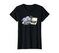 Mémoires d'hortensia et de Vinyle T-Shirt Graphique avec Valeur, Femme, Noir, L