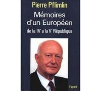Mémoires d'un Européen Pierre Pflimlin (Auteur)