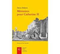 Mémoires pour Catherine II - Denis Diderot - Classiques Garnier - broché - Roman