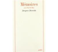Memoires pour Paul de Man Jacques Derrida (Auteur)