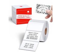 Memoking Etiquettes Blanches 40 mm x 30 mm, 230 étiquettes/Rouleau, Compatible avec Phomemo M110, M220, M221, M150, M250, M108, M100, M120, M200 et Memoking M260 Imprimante d'étiquettes