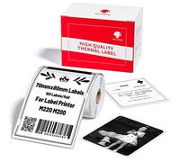 Memoking Etiquettes Blanches Compatible avec Phomemo M220, M221, M250, M200 et Memoking M260 Imprimante d'étiquettes, 70 x 80 mm, 100 Étiquettes/Rouleaux