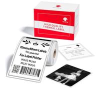 Memoking Etiquettes Blanches Compatible avec Phomemo M220, M221, M260, M250, M200 et Memoking M260 Imprimante d'étiquettes, 70 x 80 mm, 90 Étiquettes/Rouleaux