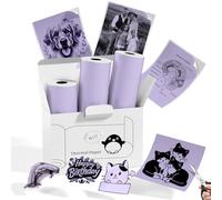 Memoking Lot de 3 rouleaux de papier autocollant Pour T02/M02L | Violet Sticky - 50 mm x 3,5 m - Durée de vie 20 ans - Papier Thermique Pour journal, notes d'études photo