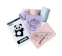Memoking Lot de 3 rouleaux de papier autocollant - Rose/Vert clair/violet - Pour T02/M02L/Q02E/M02/M02X mini imprimante - 50 mm x 3,5 m, Durée de vie 20 ans, Papier Thermique Pour journal, photo,notes