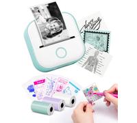 Memoking Mini Imprimante Portable - T02 Imprimante Thermique Mini Photo Printer sans Encre Poche Bluetooth Small Printer de pour Notes D'étude,Diagrammes Anatomiques, Photos, Journal, Notes, DIY