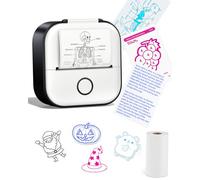 Memoking Mini Imprimante - Print Pods T02 Thermal Printer Mini Thermique Portable de Poche Imprimante sans Encre pour Carte Mémoire Anatomique, Journal, Notes, Photos, Diagrammes, DIY, Noir