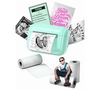 Memoking Mini imprimante Thermique Portable, Bluetooth Q02E Mini imprimante Autocollant pour garçons et Filles, Petite Imprimante pour Notes d'étude, diagrammes anatomiques, Photos, Bricolage (Vert)