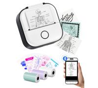Memoking Mini Imprimante Thermique Portable - Imprimante Autocollant T02 Imprimante Thermique Print Pods sans Encre de Poche Bluetooth Imprimante de Téléphone pour étude, Graphiques, Diagrammes