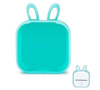 Memoking T02 Housse de Protection - Bunny Ears Housse D'imprimante Mignonne en Silicone sans BPA, Compatible avec T02 Imprimante à Autocollants de Poche Mobile Portable sans Fil Bluetooth, Vert
