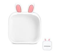 Memoking T02 Housse de Protection en Forme d'oreilles | lapin Housse d'imprimante en silicone souple, Compatible avec l'imprimante de poche portable portable sans fil, Blanc