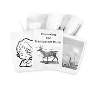 Memoking T02/M02L/M02/M02X Papier Thermique Autocollant Transparent - 50 mm x 3,5 m Papier Thermique pour, Photo, Textes, Notes, d'étude, Journaux, Apprentissage, se Conservant 10 ans, 3 Rouleaux