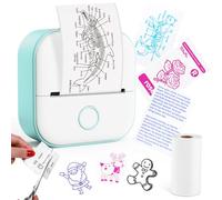 Memoking T02 Mini Imprimante Thermique Portable - Mini Imprimante Bluetooth Compacte pour Les Notes d'étude de Cadeaux, Photos, Apprentissage, Plaisir, DIY, Compatible avec iOS et Android, Vert
