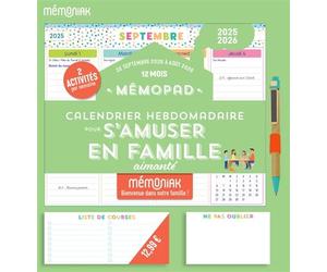 Mémopad calendrier hebdomadaire bloc aimanté 2026 pour s'amuser en famille, sept. 2025-août 2026 - Yann Caudal - Editions 365 - broché - Calendrier