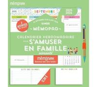 Mémopad calendrier hebdomadaire bloc aimanté pour s'amuser en famille. Edition 2025-2026