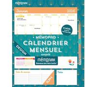 Mémopad Calendrier mensuel aimanté 2026 - Design (12 mois)