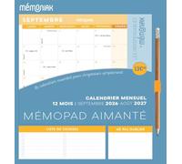 Éditions 365 – Mémopad calendrier aimanté Mes Indispensables by Mémoniak 12 mois sept.2026-août2027