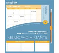 Mémopad calendrier mensuel aimanté 2027 - Mes Indispensables by Mémoniak 12 mois septembre 2026-août 2027 - Collectif - Editions 365 - broché - Calendrier