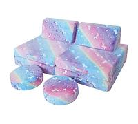 MeMoreCool Canapé de Jeu pour Enfants, Fauteuil modulaire pour Salle de Jeux, canapé pour Enfants 8 pièces, Ensemble de Jeu Pliable, Arc-en-Ciel