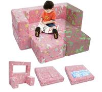 MeMoreCool Canapé de jeu pour enfants, fauteuil modulaire pour tout-petit, canapé convertible phosphorescent, chaise longue pliable, chaise de sol pour bébé, meubles de chambre à coucher pour salle de