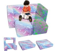 MeMoreCool Canapé-lit pour Enfants, Fauteuil pour Tout-Petits, Brille dans Le Noir, Arc-en-Ciel, Chaise Longue Convertible pour Enfants, canapé pour bébé, Chaise de Sol, Meubles de Chambre à Coucher