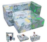 MeMoreCool Canapé pliable pour enfants et tout-petits, phosphorescent, dinosaure pour enfants, canapé de chambre à coucher, canapé de jeu pour salle de jeux, mini canapé modulaire pour enfants