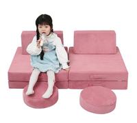 MeMoreCool Canapé pour enfant en velours côtelé et mousse souple - Canapé de jeu modulaire Fancy - Une aire de jeux intérieure passionnante pour la chambre d'enfant - Coin douillet idéal pour les