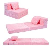 MeMoreCool Canapé pour Enfants, Fauteuil Convertible & Matelas au Sol pour Enfants, Matelas Pliable pour Enfant, Canapé Modulaire pour Salle de Jeux, Chauffeuse 1 Place, Brillant dans Le Noir