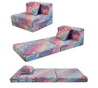 MeMoreCool Canapé pour Enfants, Fauteuil Convertible & Matelas au Sol pour Enfants, Matelas Pliable pour Enfant, Canapé Modulaire pour Salle de Jeux, Chauffeuse 1 Place, Brillant dans Le Noir