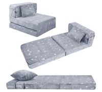 MeMoreCool Canapé pour Enfants, Fauteuil Convertible & Matelas au Sol pour Enfants, Matelas Pliable pour Enfant, Canapé Modulaire pour Salle de Jeux, Chauffeuse 1 Place, Brillant dans Le Noir