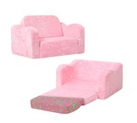 MeMoreCool Canapé pour enfants, fauteuil pliable en peluche douce pour enfants, lit phosphorescent, confortable pour filles et garçons, licorne lumineuse
