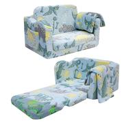 MeMoreCool Canapé pour Enfants, Petit Canapé-lit pour Enfants, Mini Canapé Convertible Pliable pour Tout-Petits, Fauteuil Pliable en Peluche Douce Qui Brille dans Le Noir, Dinosaure Brillant