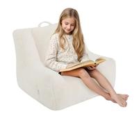 MeMoreCool Pouf poire confortable pour enfant avec rembourrage, pouf en peluche pour fille et garçon, 60 x 55 x 55 cm, beige