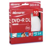 Memorex 10 x DVD+R DL 8.5 Go 2.4x spindle support de stockage