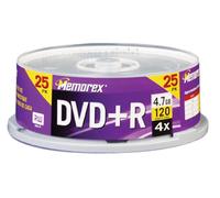 Memorex Médias DVD+R 4X 4,7 Go (lot de 25)