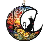Memorial Attrape-rêves pour chats - Élégant attrape-soleil pour amoureux des chats | Accent de la chambre du chat, décoration en vitrail, pièce commémorative pour les