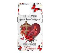Memorial Cardinal Le Moment où Ton cœur s'est arrêté pour Toujours Coque pour iPhone 16 Pro Max