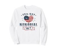 Memorial Day 25 mai Cœur Drapeau Hommage Sweatshirt