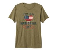 Memorial Day 25 mai Cœur Drapeau Hommage T-Shirt Haut de Gamme