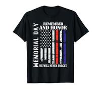 Memorial Day Drapeau américain « Remember Honor Never Forget » T-Shirt