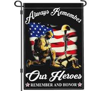 Memorial Day Drapeau de jardin patriotique américain 3 plis 4 juillet Drapeaux de cour extérieur double face Indépendance vétérinaire