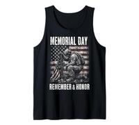 Memorial Day Remember and Honor Patriotic US Flag Débardeur