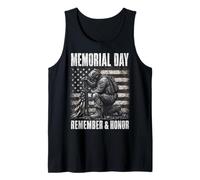Memorial Day Remember and Honor Patriotic US Flag Débardeur