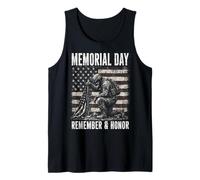 Memorial Day Remember and Honor Patriotic US Flag Débardeur