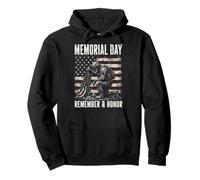Memorial Day Remember and Honor Patriotic US Flag Sweat à Capuche