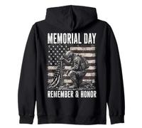 Memorial Day Remember and Honor Patriotic US Flag Sweat à Capuche