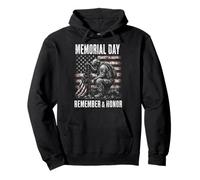 Memorial Day Remember and Honor Patriotic US Flag Sweat à Capuche