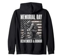 Memorial Day Remember and Honor Patriotic US Flag Sweat à Capuche