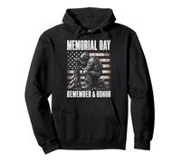 Memorial Day Remember and Honor Patriotic US Flag Sweat à Capuche