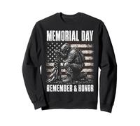 Memorial Day Remember and Honor Patriotic US Flag Sweatshirt
